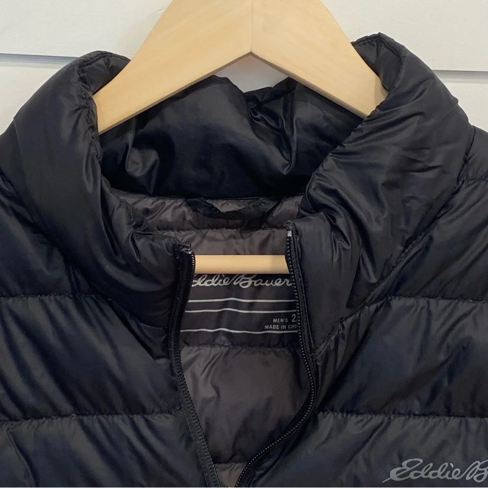 Eddie Bauer Down EB650 Puffer Vest Black Men’s Sz 2XL Winter Zippered Pockets